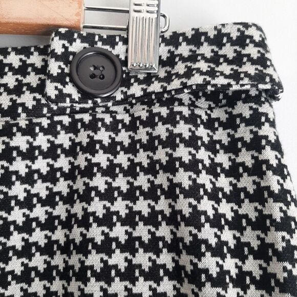 CLEO \ Soft Ponte Knit Pull-On Pencil Skirt Classic Houndstooth Pattern B&W XL - Picture 4 of 11
